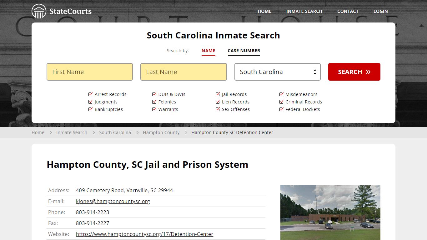Hampton County, SC Jail and Prison System - State Courts